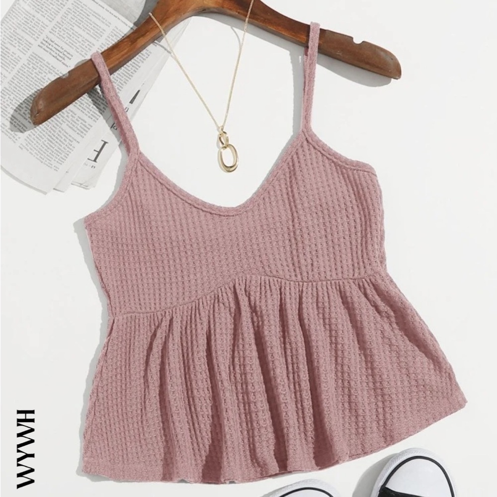 Shein Flowy Tank Top Light Pink Extra Small